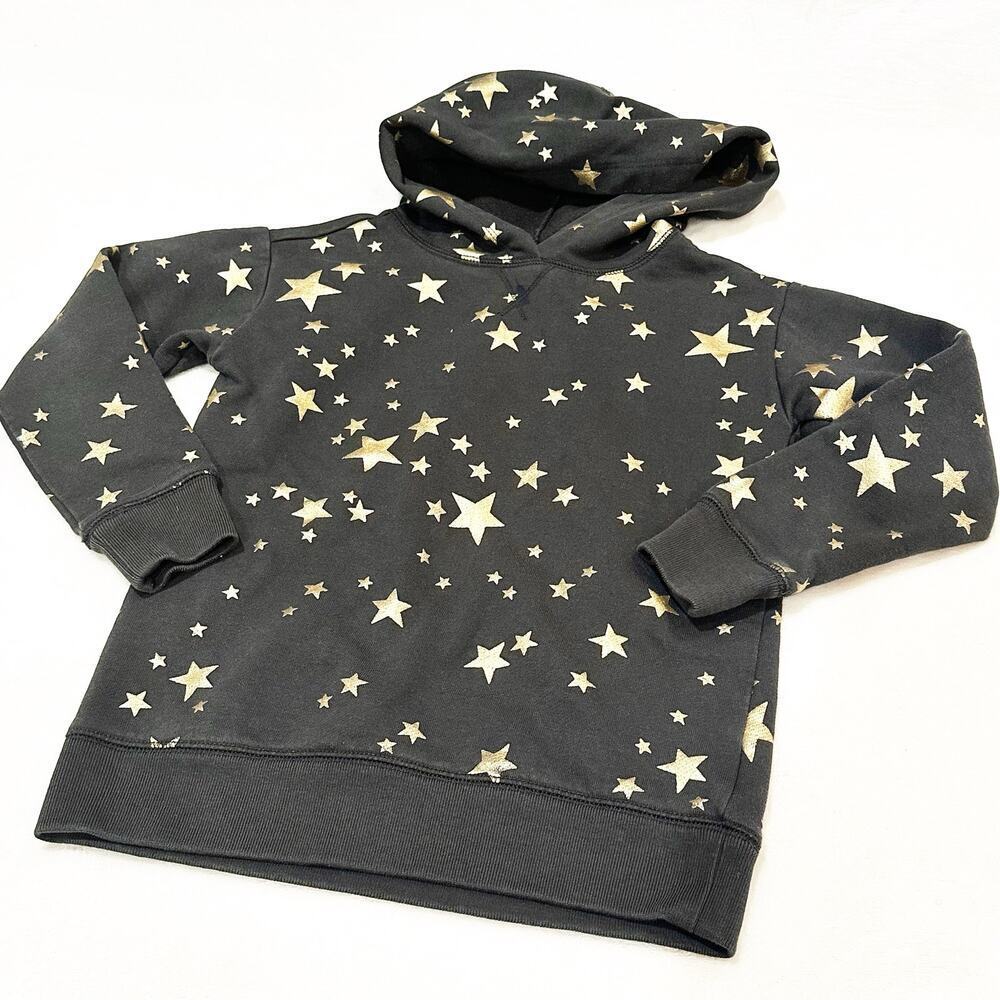 Crewcuts Gold Star Hoodie Girls sz S Black Hoodie Pullover Sweatshirt - Picture 2 of 7